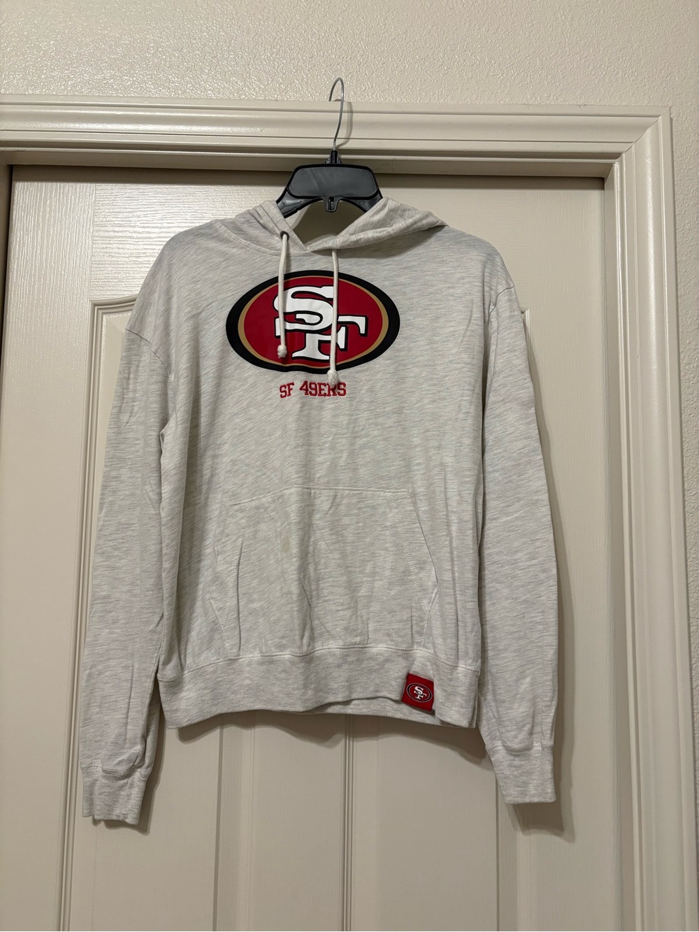 Nike Light Gray San Francisco 49ers Pullover Hoodie with Red Logo